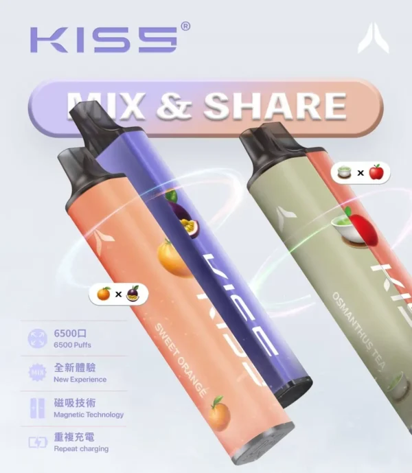 KIS5 鎧斯6500口雙芯磁吸拋棄式電子煙｜雙芯霧化設計・磁吸便捷體驗・高容量續航配置