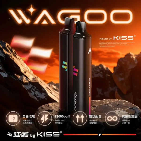 哇酷 WAGOO KIS5 6500口雙芯混搭拋棄式電子煙｜創新雙芯設計・混搭風味體驗・高容量續航配置