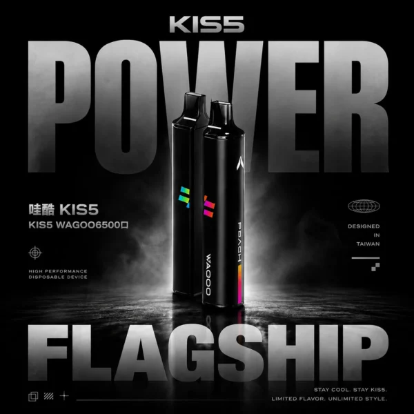 哇酷 WAGOO KIS5 6500口雙芯混搭拋棄式電子煙｜創新雙芯設計・混搭風味體驗・高容量續航配置