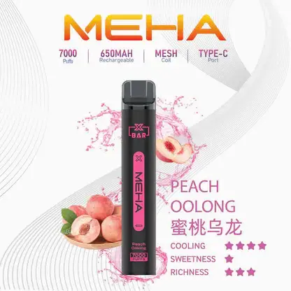MEHA XBAR 魅嗨小黑條7000口拋棄式電子煙｜極簡黑潮設計・高容量續航配置・細膩霧化體驗