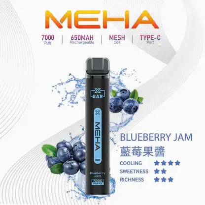 MEHA XBAR 魅嗨小黑條7000口拋棄式電子煙｜極簡黑潮設計・高容量續航配置・細膩霧化體驗
