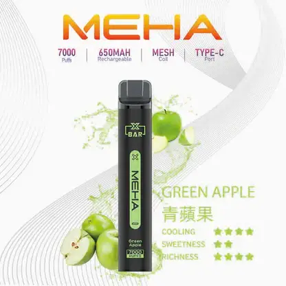 MEHA XBAR 魅嗨小黑條7000口拋棄式電子煙｜極簡黑潮設計・高容量續航配置・細膩霧化體驗