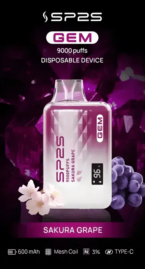 SP2S 思博瑞 GEM 9000口拋棄式電子煙｜寶石質感設計・高容量續航配置・旗艦級霧化體驗