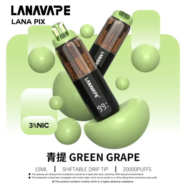 LANA PIX 閃光彈 20000口拋棄式電子煙｜折疊吸嘴設計・網芯爆汁體驗・超長續航享受
