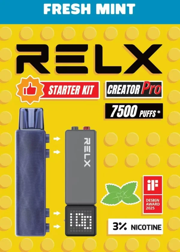 RELX 悅刻 Creator積木 7000口 拋棄式電子煙套裝｜含主機入門首選・創意DIY積木造型・極致順滑擊喉感