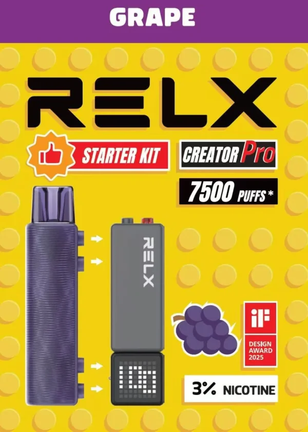 RELX 悅刻 Creator積木 7000口 拋棄式電子煙套裝｜含主機入門首選・創意DIY積木造型・極致順滑擊喉感
